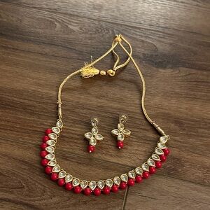 Mignon Faget Gold and Red Necklace Set